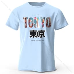 Tokyo Printed Fashion Forward 100% Cotton T-Shirt, Ultra Soft Round Neck Short Sleeve Tee, Perfect for Men & Women