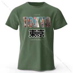 Tokyo Printed Fashion Forward 100% Cotton T-Shirt, Ultra Soft Round Neck Short Sleeve Tee, Perfect for Men & Women
