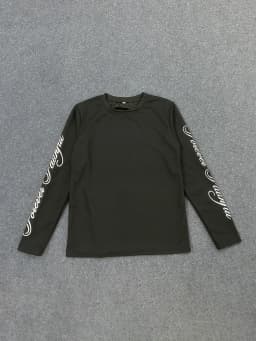 Street Retro Trend Loose Double Sleeved English Printed Round Neck Casual Long Sleeved T-Shirt