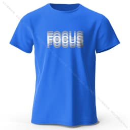 Focus Letter Minimalist Style 100% Cotton T-Shirt, Lightweight Round Neck Short Sleeve Tee, Perfect for Men & Women