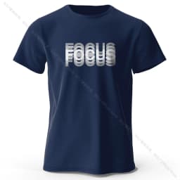 Focus Letter Minimalist Style 100% Cotton T-Shirt, Lightweight Round Neck Short Sleeve Tee, Perfect for Men & Women