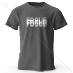 Focus Letter Minimalist Style 100% Cotton T-Shirt, Lightweight Round Neck Short Sleeve Tee, Perfect for Men & Women