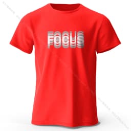 Focus Letter Minimalist Style 100% Cotton T-Shirt, Lightweight Round Neck Short Sleeve Tee, Perfect for Men & Women