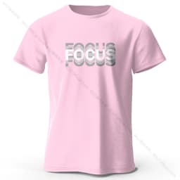 Focus Letter Minimalist Style 100% Cotton T-Shirt, Lightweight Round Neck Short Sleeve Tee, Perfect for Men & Women