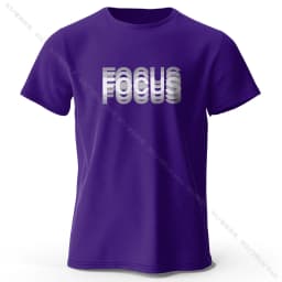 Focus Letter Minimalist Style 100% Cotton T-Shirt, Lightweight Round Neck Short Sleeve Tee, Perfect for Men & Women