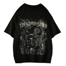 M-8XL American Street Trendy Brand Skull Element Print Trendy Men's T-shirt High Street Trendy Men's Clothing