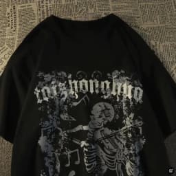 M-8XL American Street Trendy Brand Skull Element Print Trendy Men's T-shirt High Street Trendy Men's Clothing