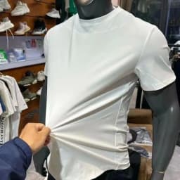 2025 summer new men's short sleeved breathable quick drying elastic personalized splicing comfortable casual versatile youth T-s