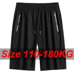 Men Plus Size Casual Shorts 6XL 7XL Big Size Gym Shorts Ice Silk Stretchy Summer Beach Short Pants Quick Dry Male Clothing 180KG