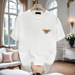 Summer 230g heavy cotton fashion versatile short-sleeved t-shirt men's fashion casual printed half-sleeved top