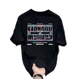 Summer 230g heavy cotton fashion versatile short-sleeved t-shirt men's fashion casual printed half-sleeved top
