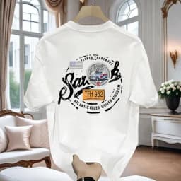 Summer 230g heavy cotton fashion versatile short-sleeved t-shirt men's fashion casual printed half-sleeved top