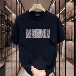 Summer 230g heavy cotton fashion versatile short-sleeved t-shirt men's fashion casual printed half-sleeved top