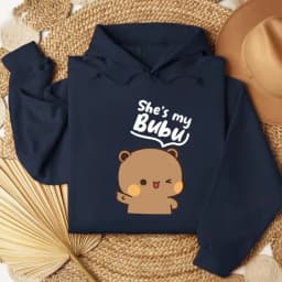 Bubu Dudu Bear Couple Hoodies Matching His and Hers Outfit Casual Cute Couple Outfits Fall Winter Men Women Daily Life Apparel