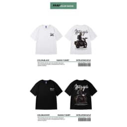Size 8XL Men Casual T-shirt Teenager Student Tee American Vintage Motorcycle Man Print T-shirt Loose Large Size Large Top