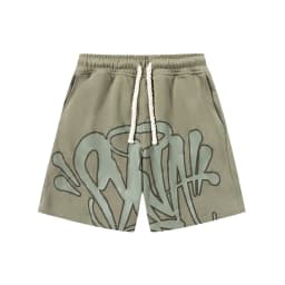 American Street Graffiti Letter Printed Sports Shorts for Men's Sports and Leisure Quick Drying Beach Pants