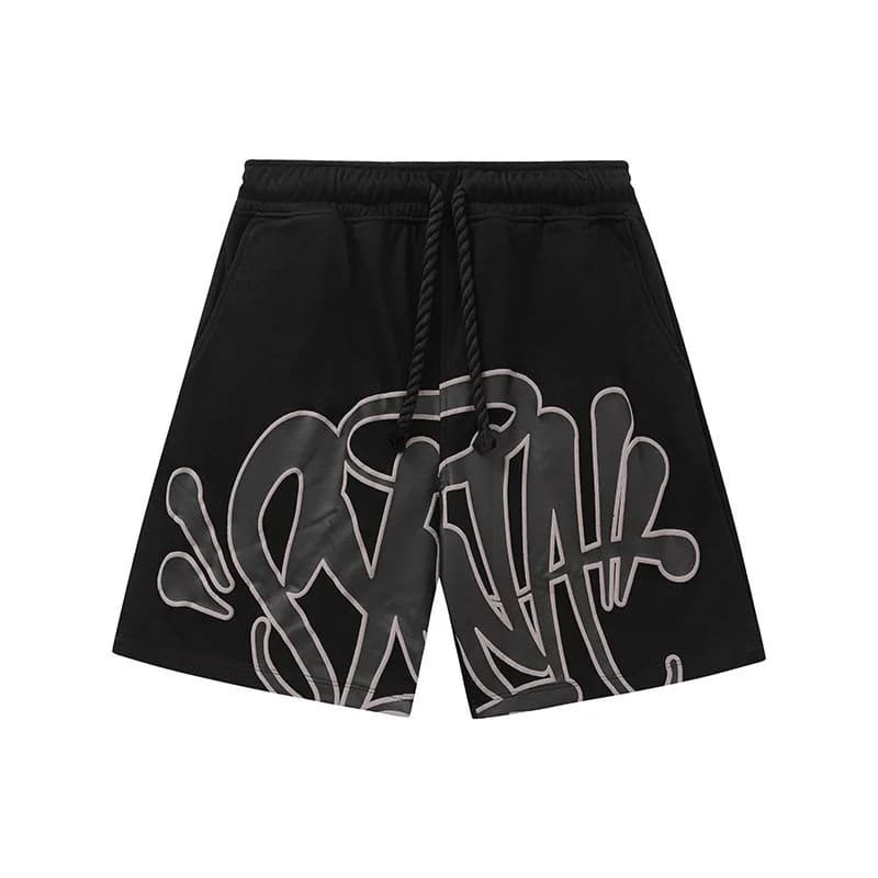 American Street Graffiti Letter Printed Sports Shorts for Men's Sports and Leisure Quick Drying Beach Pants
