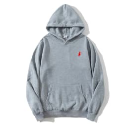 2026 polo print hooded sweatshirt for autumn and winter, suitable for both men and women, loose white couple's casual sweatshirt