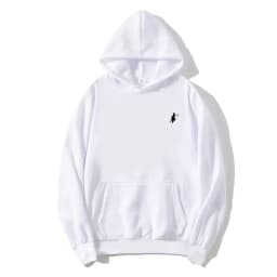 2026 polo print hooded sweatshirt for autumn and winter, suitable for both men and women, loose white couple's casual sweatshirt