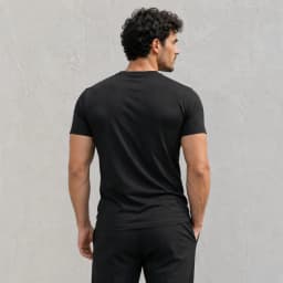 Men's Solid Black T Shirt Slim Fit Short Sleeve Crew Neck Summer Casual Basic Tee Breathable Fitness Streetwear Tops