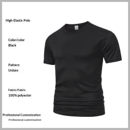 Men's Solid Black T Shirt Slim Fit Short Sleeve Crew Neck Summer Casual Basic Tee Breathable Fitness Streetwear Tops