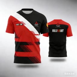 Mitsubishi racing men's sportswear, lightweight short-sleeved top, suitable for motorcycle and bicycle riding.