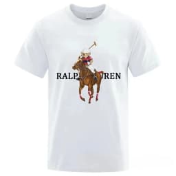 Hot Sale Funny Golf Teddy Bear Men Tshirt Fashion Summer Casual Cotton Tops Tee Unisex Clothing Men T Shirt Streetwear harajuku
