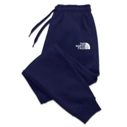 Thick Thermal Men Sports Sweat Joggers, Multi Storage Pockets, Timeless Logo Print, Great Companion for Winter Hiking Trips