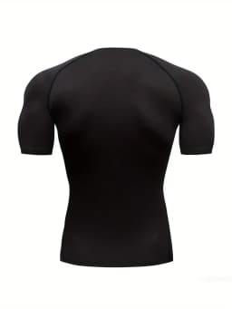 Trendy design Gothic pattern printed men's sports fit quick drying T-shirt, high elasticity compression short sleeved T-shirt,