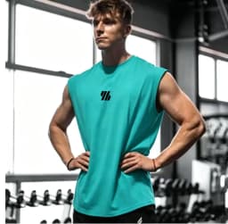 Summer men's casual wide-shoulder sleeveless vest, large-sized round-neck bird-eye fabric vest, outdoor breathable casual vest