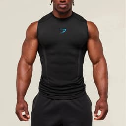 Compression Sleeveless Shirt Men Gym Fitness Basketball Sport Vest Manga Tight Tank Mesh Quick Drying Top Breathable Summer Male