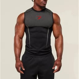 Compression Sleeveless Shirt Men Gym Fitness Basketball Sport Vest Manga Tight Tank Mesh Quick Drying Top Breathable Summer Male