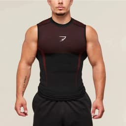 Compression Sleeveless Shirt Men Gym Fitness Basketball Sport Vest Manga Tight Tank Mesh Quick Drying Top Breathable Summer Male
