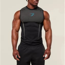Compression Sleeveless Shirt Men Gym Fitness Basketball Sport Vest Manga Tight Tank Mesh Quick Drying Top Breathable Summer Male