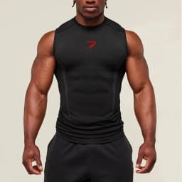 Compression Sleeveless Shirt Men Gym Fitness Basketball Sport Vest Manga Tight Tank Mesh Quick Drying Top Breathable Summer Male