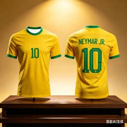 Neymar 10# Brazil National Team Soccer Jersey, Breathable  Athletic T-Shirt For Football Matches Training And Fan Casual Outfits