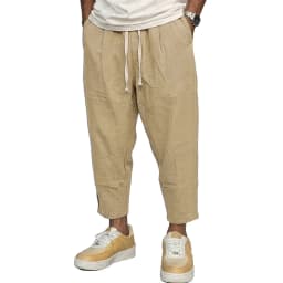 Men's Trousers Cotton Baggy Pants Casual Linen Pants Solid Color Breathable Loose Shorts Straight Drawstring Pants Gym Men Work