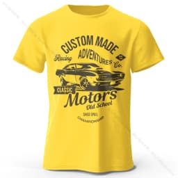 Men's Motors Printed T-Shirt 100% Cotton Oversized Vintage Old School Graphic Tees for Men Women Summer Tops