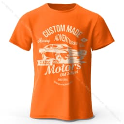 Men's Motors Printed T-Shirt 100% Cotton Oversized Vintage Old School Graphic Tees for Men Women Summer Tops