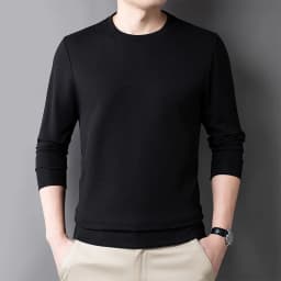 Men's Casual Waffle Round Neck T-shirt Breathable, Comfortable and Fashionable Long Sleeved T-shirt