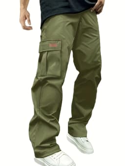 2026 Amazon Summer New Men's Work Pants European and American Independent Station Drawstring Multi Pocket Casual Pants