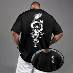 Japan Bushido Print T-shirt for Man 2026 Spring Summer Daily Casual Fashion Short Sleeve Top Male Home Outdoor Comfort Cool Tees