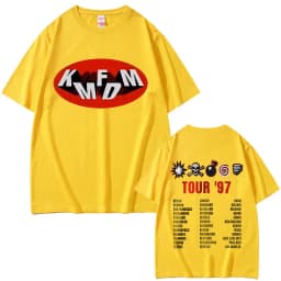 Rock Band Kmfdm Tour 97 Graphic Print T-shirt Summer Men Women Vintage Gothic Punk Streetwear Male Casual Pure Cotton T Shirts