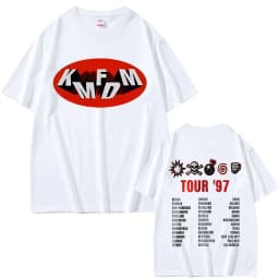 Rock Band Kmfdm Tour 97 Graphic Print T-shirt Summer Men Women Vintage Gothic Punk Streetwear Male Casual Pure Cotton T Shirts