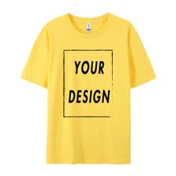 Custom 180GSM 100% Cotton Unisex T-Shirts - Add Your Logo/Photo/Slogan, Medium Thickness for Year-Round Wear