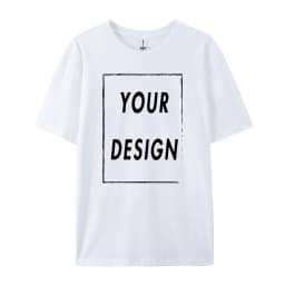 Custom 180GSM 100% Cotton Unisex T-Shirts - Add Your Logo/Photo/Slogan, Medium Thickness for Year-Round Wear