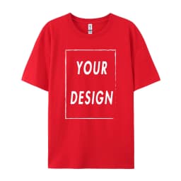 Custom 180GSM 100% Cotton Unisex T-Shirts - Add Your Logo/Photo/Slogan, Medium Thickness for Year-Round Wear