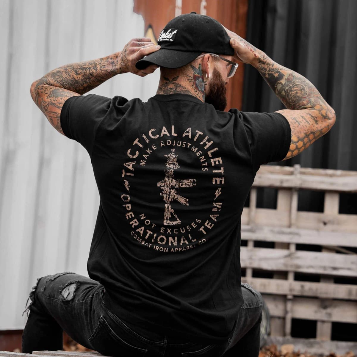 Tactical Athlete Operational Team Men's T-shirt - Combat Iron Military T-shirt - Suitable for Sports Wear Pure Cotton
