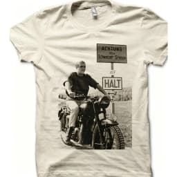 Retro Classic Motorcycle Printed T-shirt From 'The Great Escape' Summer New Item Suitable for Both Men and Women, Casual T-shirt