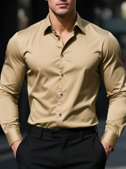 FGKKS New Men Shirt Brand New Solid Color Long Sleeve Elastic Fabric Men's Multiple Colors Male Quality Basic Shirt